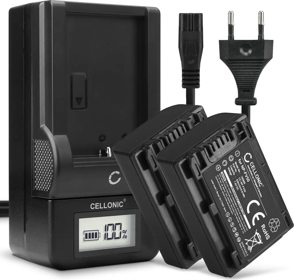 Kit Alimentazione Sony FDR-AX53 | 2x Batteria NP-FV70 NP-FV50 + Charger