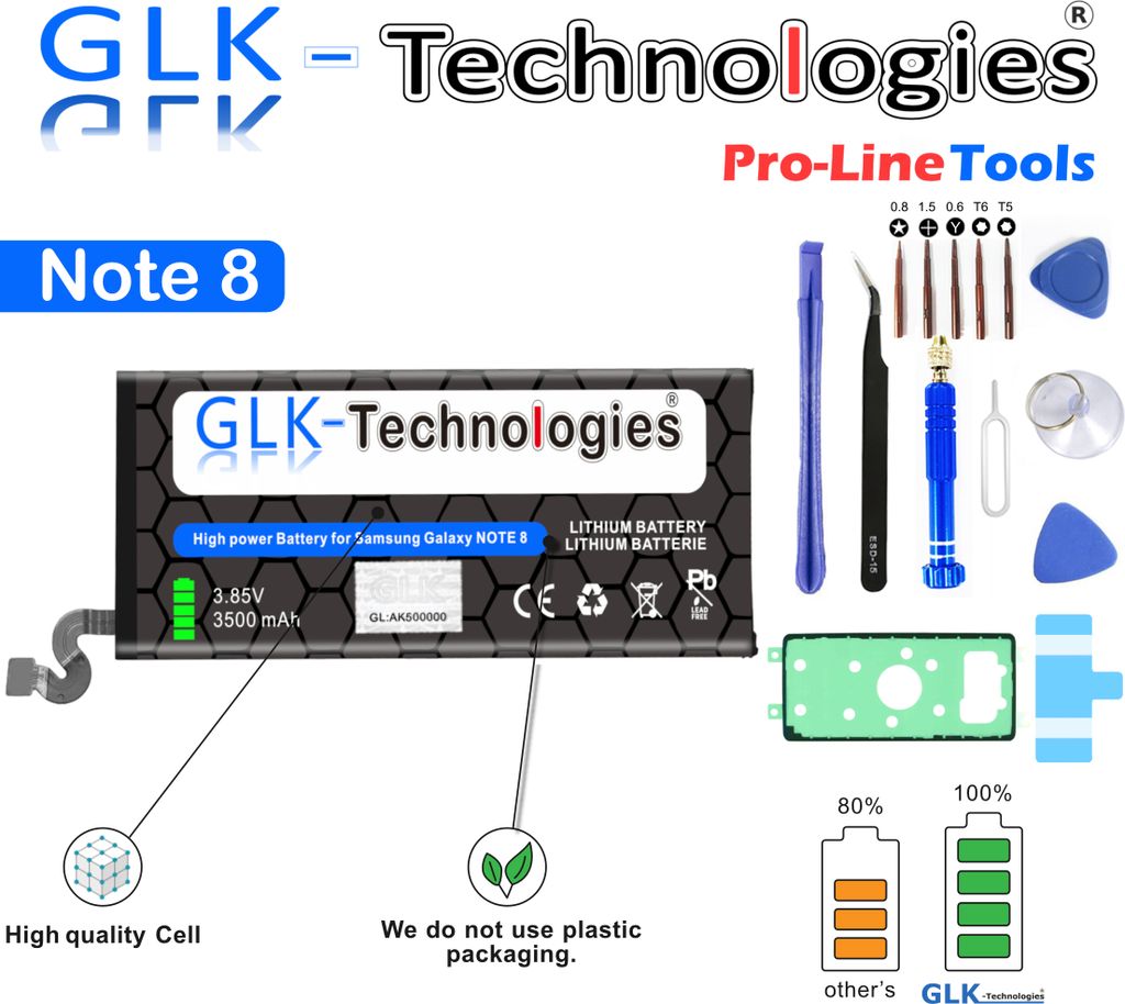 GLK-Technologies für Original Samsung Galaxy Note 8 AKKU Produktbild 