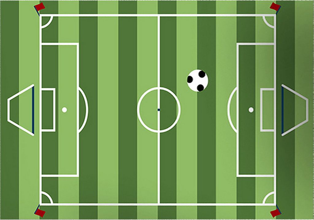 Fußballteppich interessanter Sportszenendesign Anti-Rutsch-Druckmaschine Waschmaschinenreduktion spielen-B ,Größen:120x160cm
