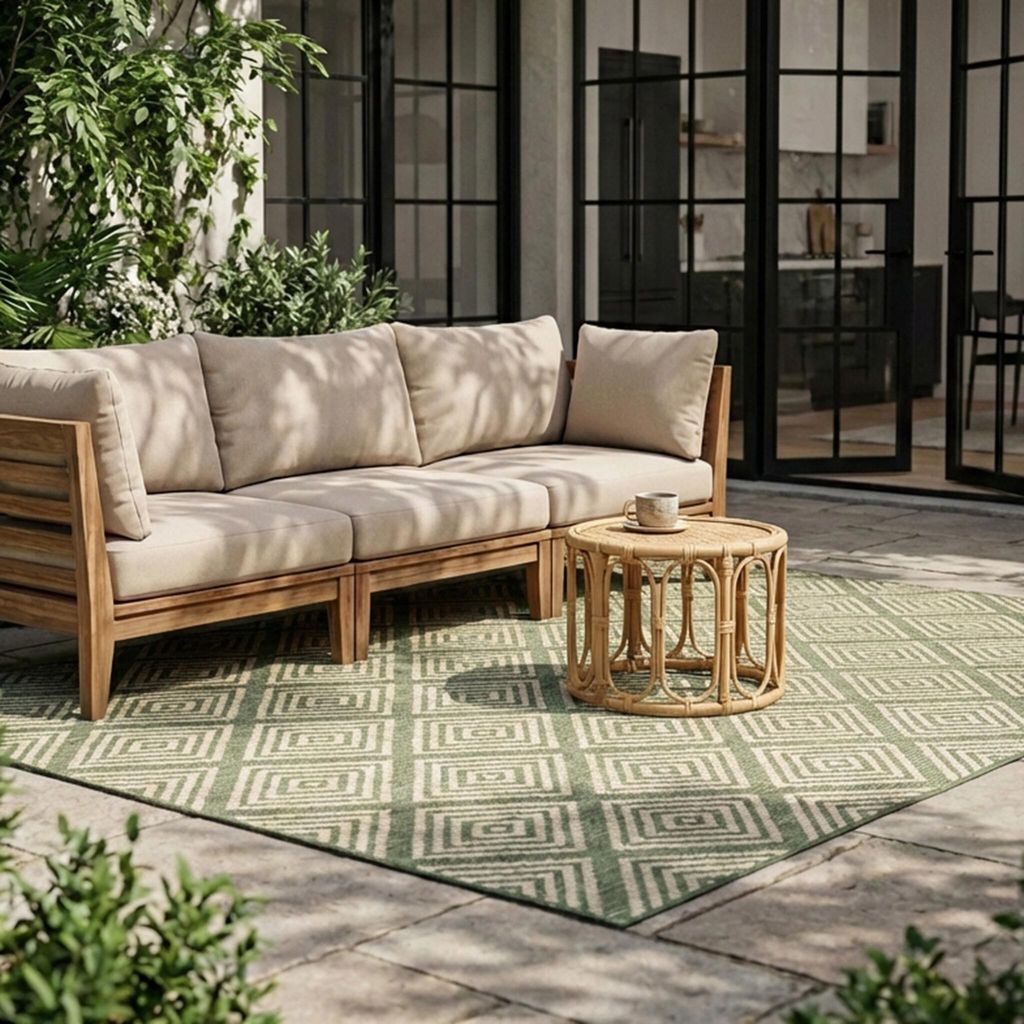 Volero - Gartenteppich - Brava Grün - 120x170 cm - Balkon, Garten / Terrasse - Boho, Klassik, Industrielle, Ländlich, Modern, Retro