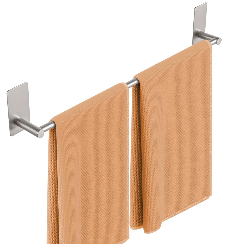 Porte-serviettes mural sans trous : la solution inox 50 cm anti-rouille