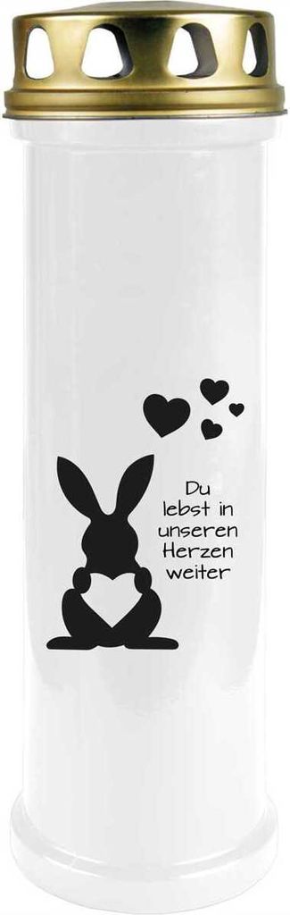 Grabkerze "4er Pack" Gedenkkerze "Haustier" ( ca. 100 Stunden Brenndauer ), mit vers. Motiv