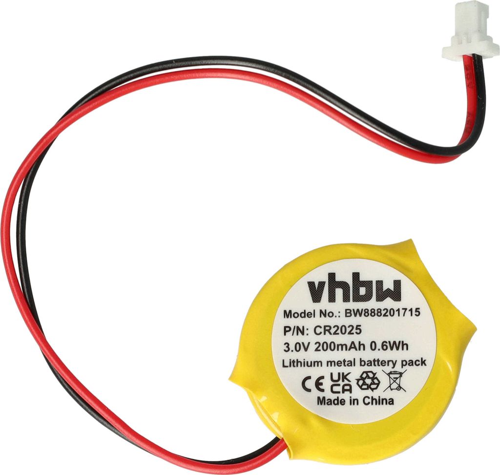 vhbw BIOS-Batterie kompatibel mit IBM ThinkPad 600E 2645-41A, 600E 2645-4BA, 600E 2645-4AH, 600E 2645-4AA Computer Notebook (200 mAh, 3 V, Li-Mn)