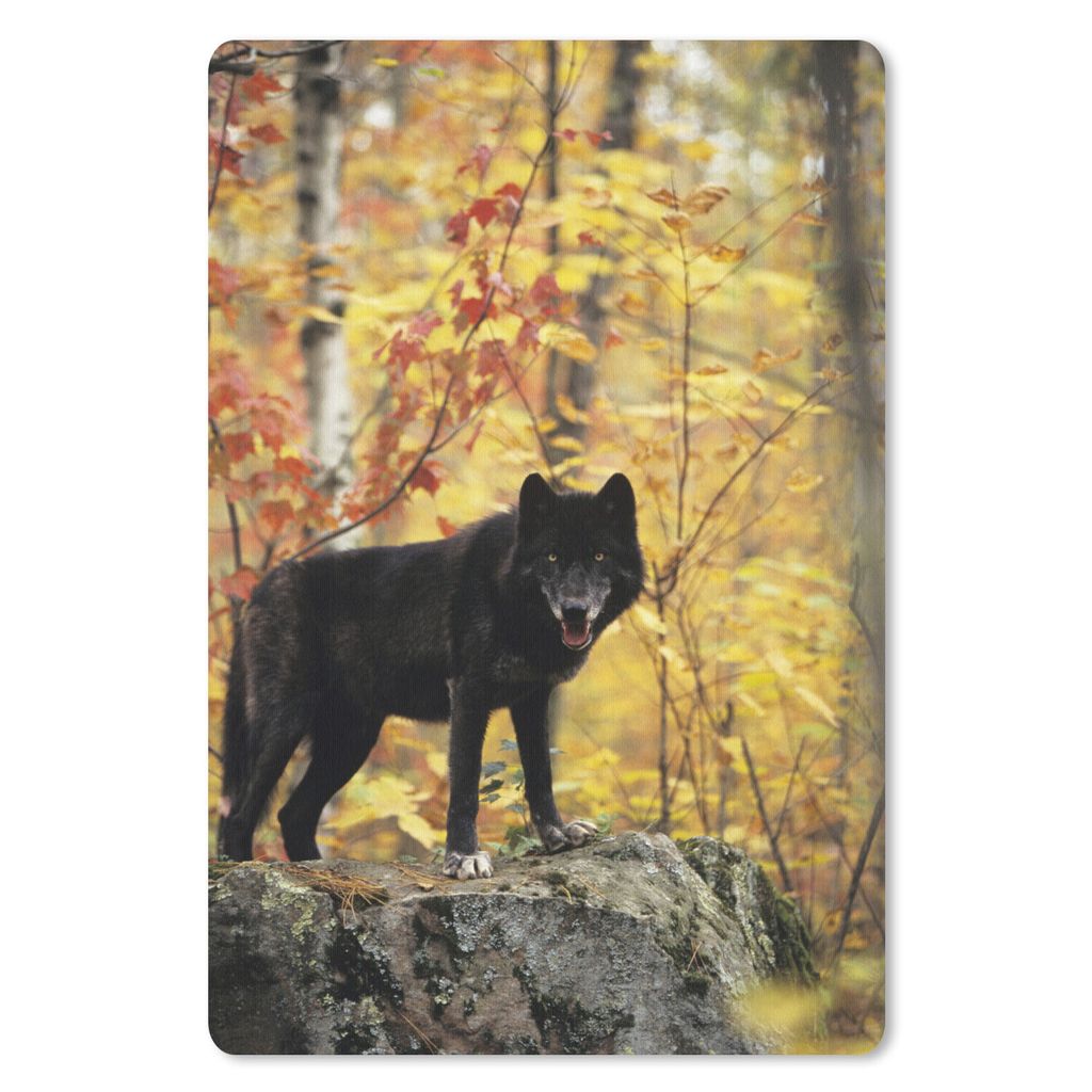 MuchoWow Mauspad Mousepad Wolf - Fels - Baum 40x60 cm - Mousepads - Maus Mat - Pad - Mausunterlage - Schreibtisch Accesoire