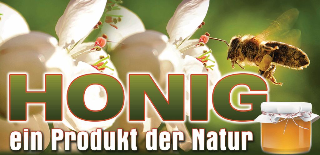 Werbebanner wetterfest mit Ösen Honig GRÜN 2m x 1m Produktbild 