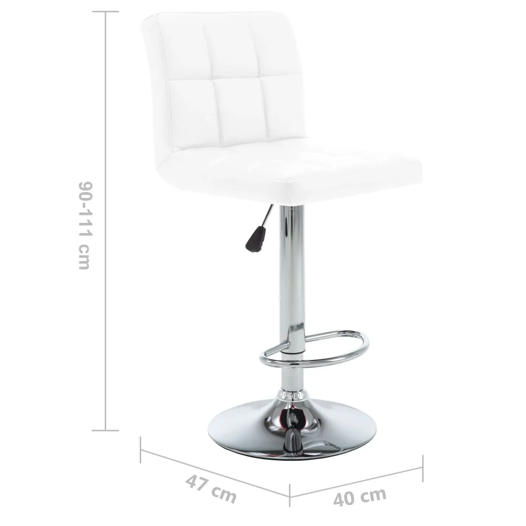 Sgabelli da Bar Regolabili vidaXL Bianco Similpelle - Set da 2 Pz - 13