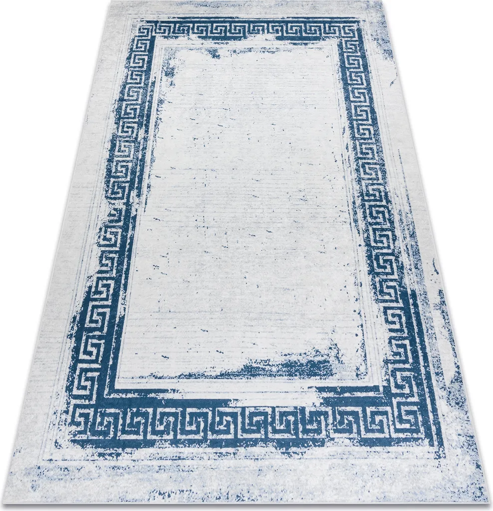 Tapis Antidérapant et Lavable ANDRE 1213 Greek Vintage 160x220 Blanc