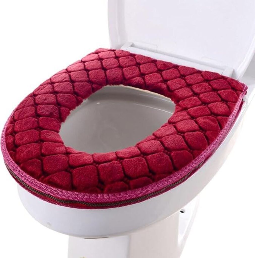 Weicher Toilettensitzbezug, waschbarer Toilettensitzbezug, Produktbild 