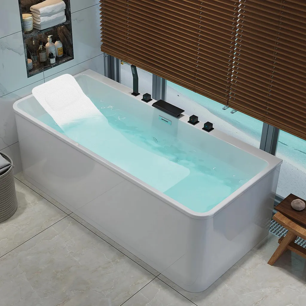 Tappetino Antiscivolo Per Vasca Da Bagno E Doccia – 61x61 Cm, Spessore 1,5 Cm, In PVC Con Massaggio Piedi, Asciugatura Rapida, Senza Ventose