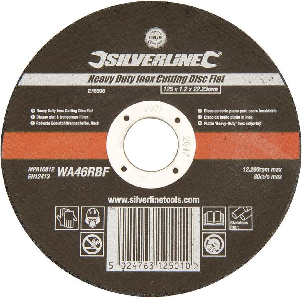 Silverline - Robuste Edelstahltrennscheibe, flach