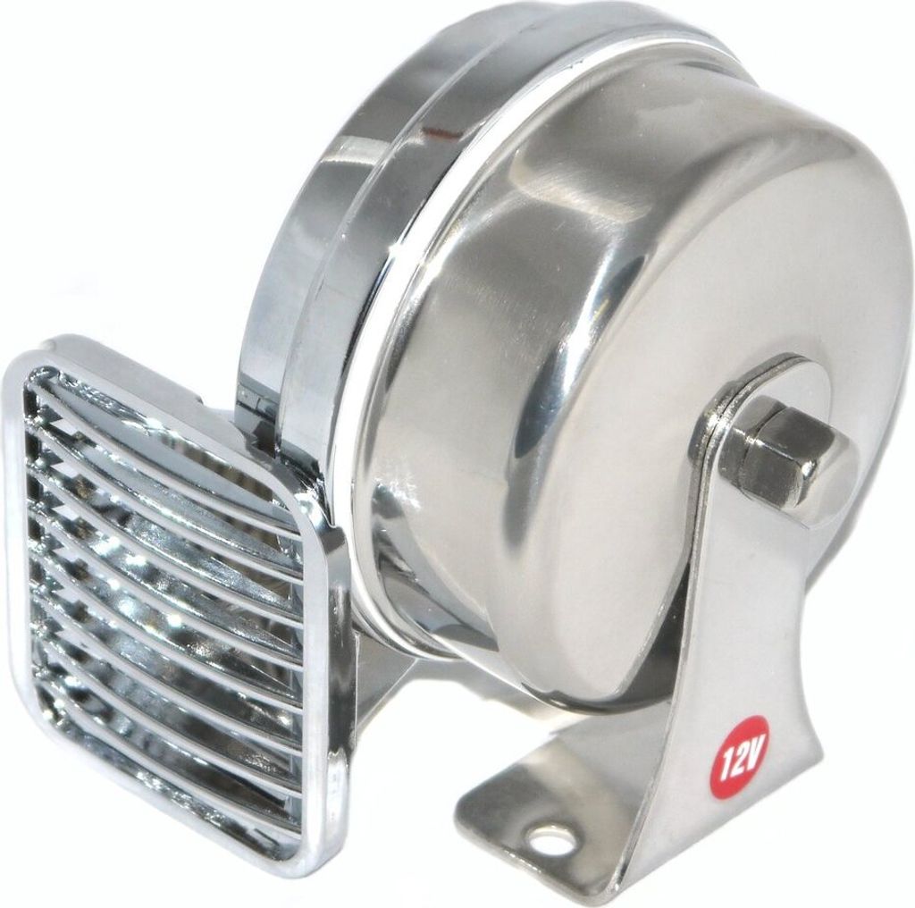 allpa Messingverchromte Elektromagnetische Signalhorn, Einklang, L=105mm, 12V, (108dB(A)-490Hz)