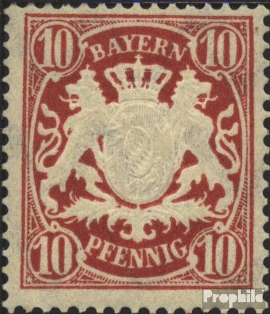 Briefmarken Bayern 1900 Mi 56B y mit Falz Staatswappen