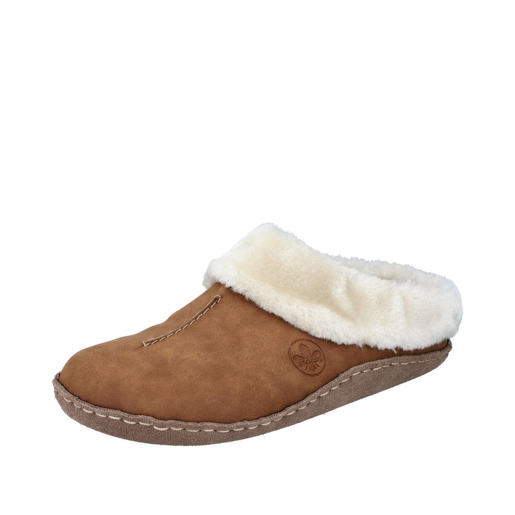 Rieker Damen Pantoffeln Hausschuhe Warmfutter 66390, Größe:37 EU, Farbe:Braun