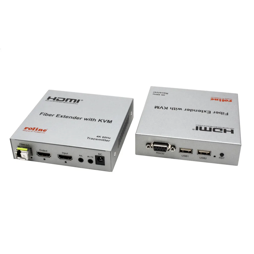 Extenseur KVM ROLINE 14.01.3363 - Ultra HD 4K60 et Portée 20km par LWL - 5