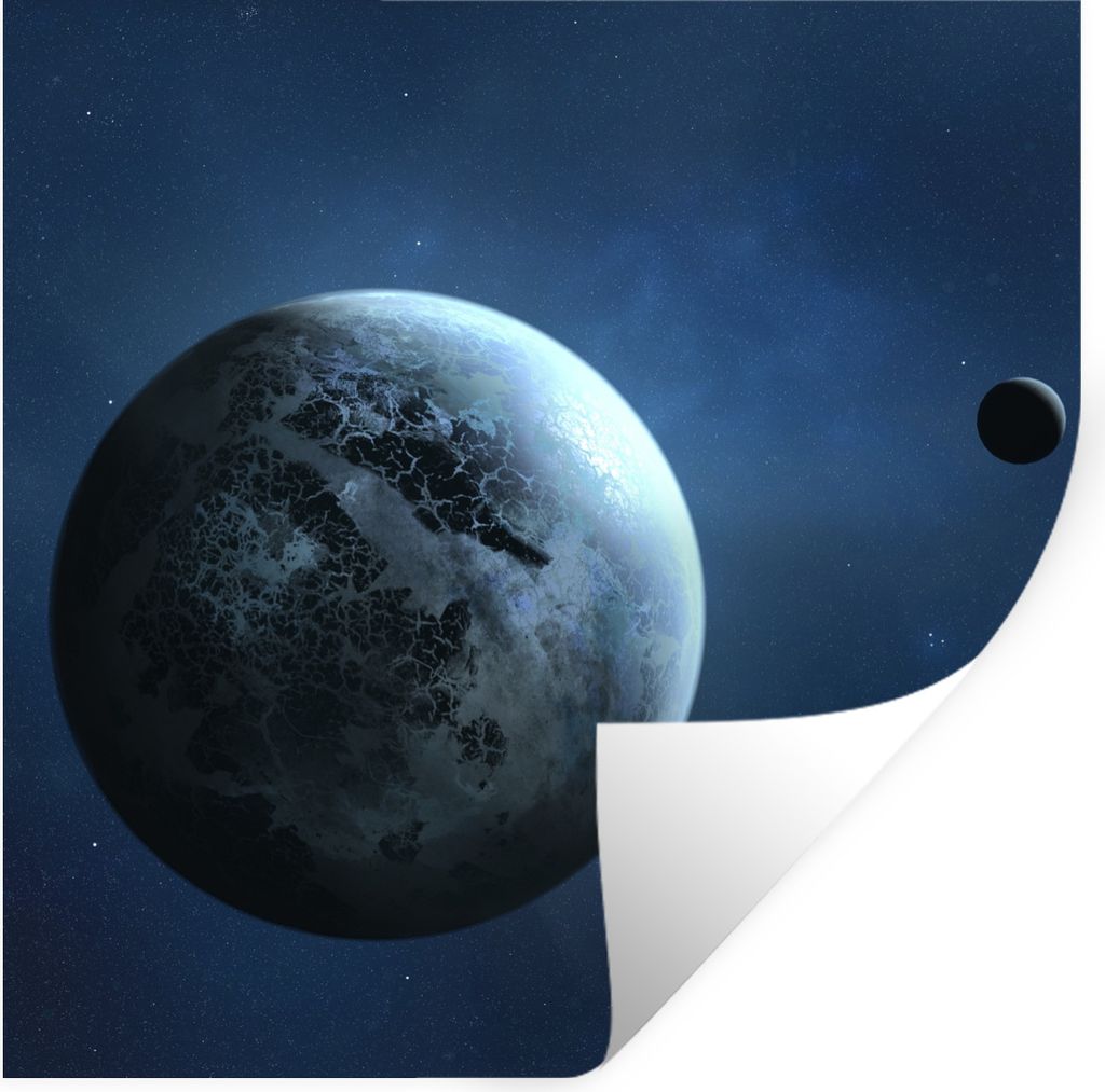 MuchoWow Wandtattoo Wandsticker Wandaufkleber Eine Illustration eines Planeten 30x30 cm Selbstklebend und Repositionierbar - Repositionierbar - W...