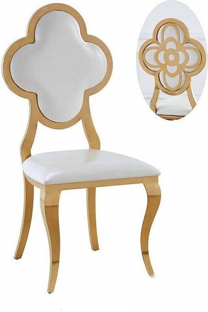 Design Stuhl Stoff Stühle Edelstahl Lehnstuhl Polster Luxus Sessel Esszimmer Neu