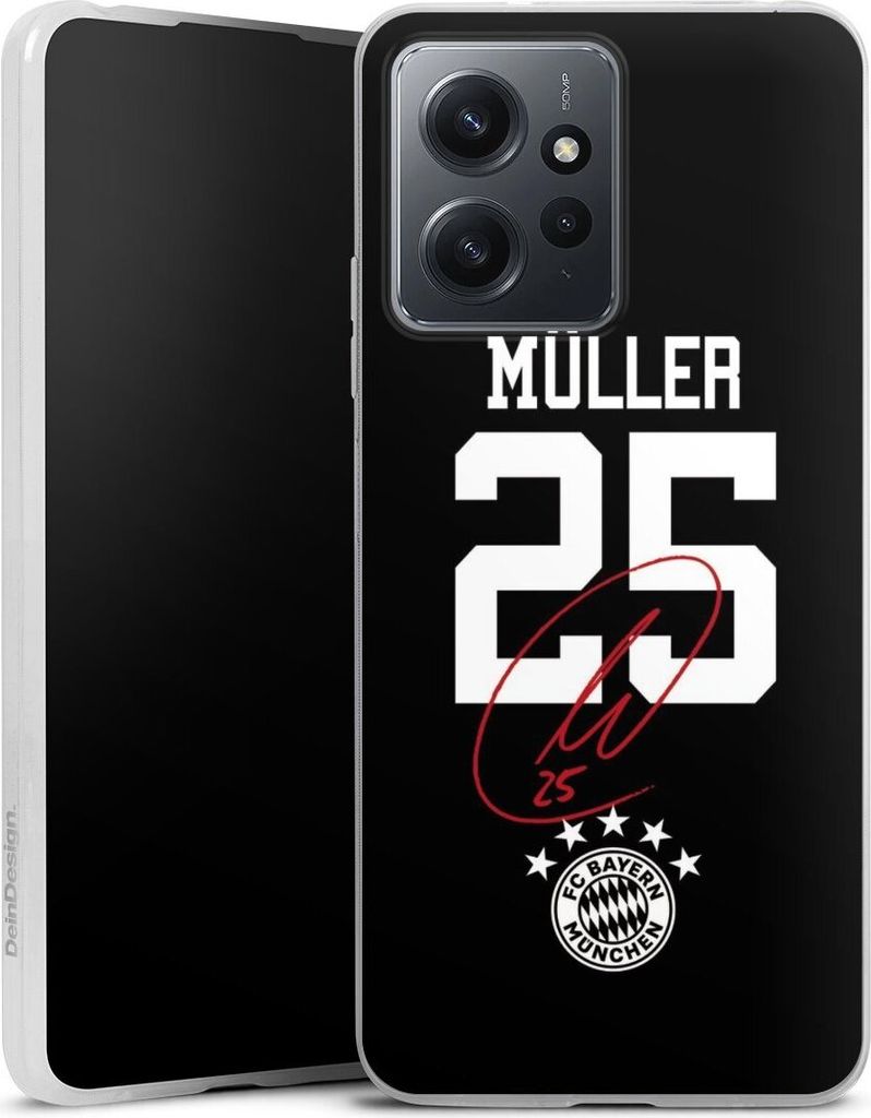 DeinDesign Slim Hülle für Xiaomi Redmi Note 12 4G Silikon Case Ultra Dünn Handyhülle FC Bayern München FCB Thomas Müller