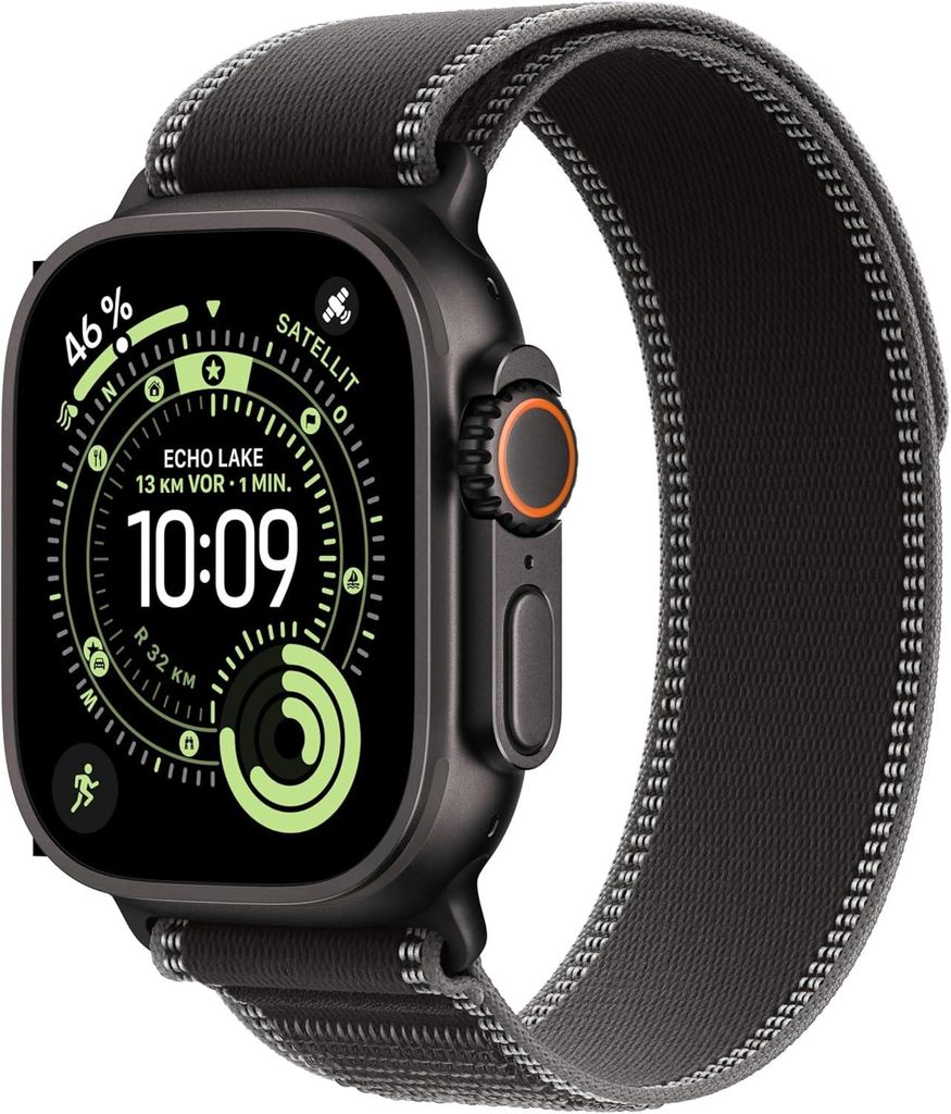 Apple Watch Ultra 3 GPS + Cellular 49 mm Premium Smartwatch mit Fitness Tracking Dual GPS Herzfrequenzmesser Schlafanalyse Wasserschutz
