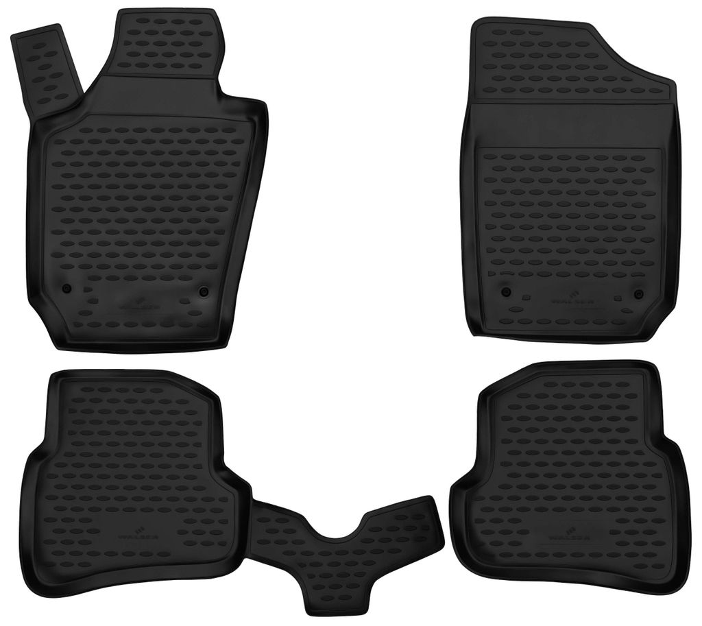 WALSER XTR Gummi Fussmatten Auto für Seat Ibiza 4 ST (6J8, 6P8) 2010 - 2016, 100% passgenaue Auto Fußmatten, robuste Universal Fußmatte Auto, Gu...