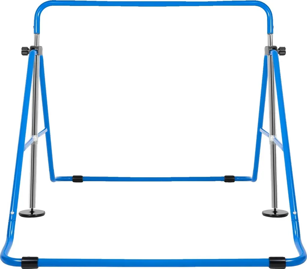 Barre de gymnastique réglable en hauteur - Structure stable bleue H150