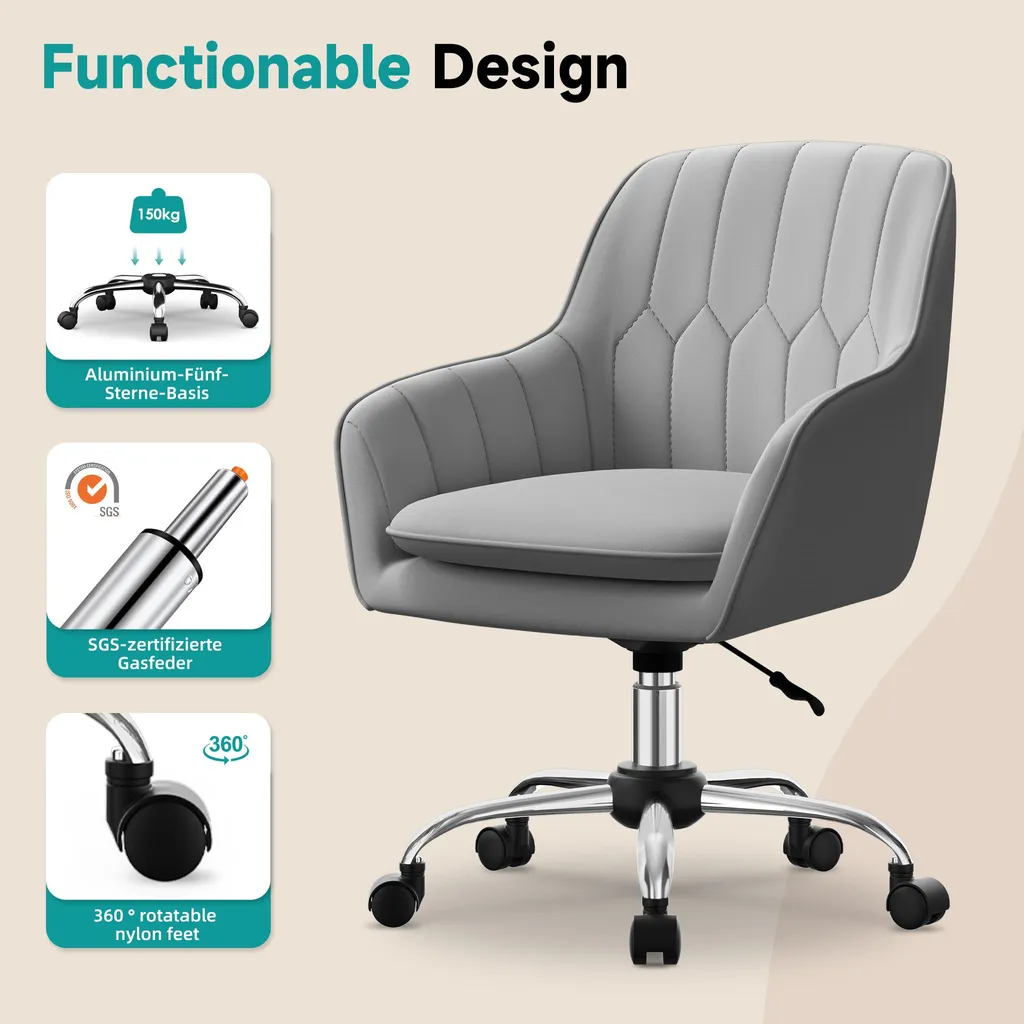 Fauteuil de Bureau Ergonomique Réglable et Pivotant pour Ordinateur - 10