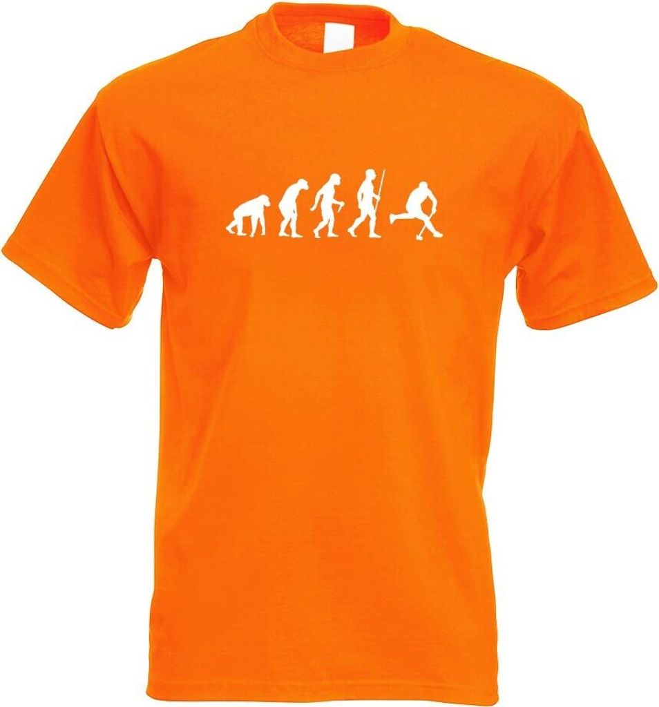 Kiwistar - T-Shirt - orange - Hockey Ball Evolution Motiv Bedruckt Funshirt Design Print - mit Motiv Bedruckt - Funshirt Design - Sport - Freizeit ...