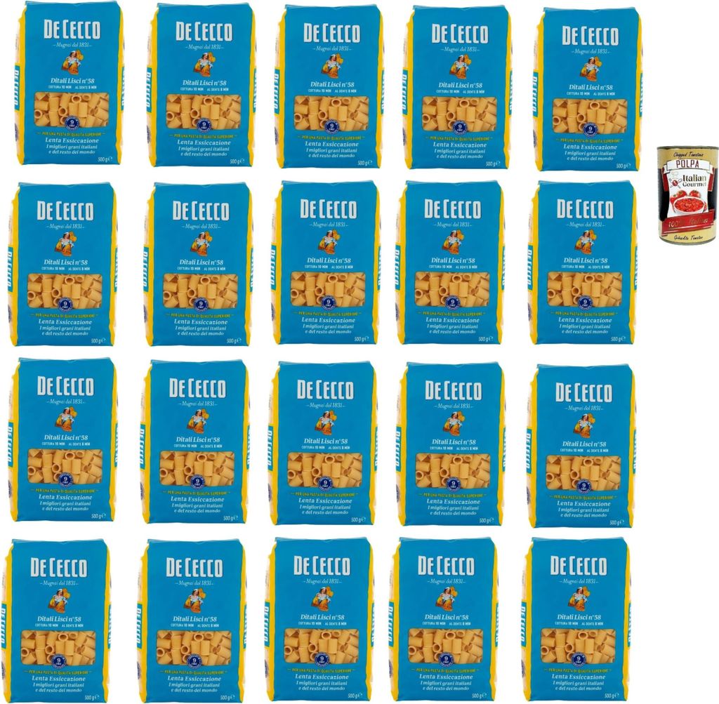 De Cecco Ditali Lisci N°58, 100% Italienisch Pasta Nudeln Produktbild 
