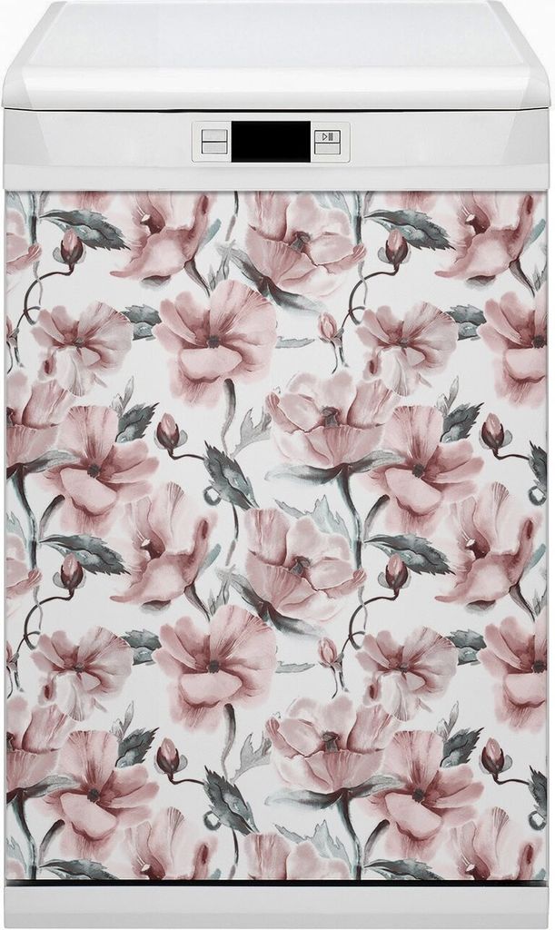 Dekorative Magnetmatte Küche Geschirrspüle 45x80 cm Magnet für Spülmaschine - Blumenmalerei