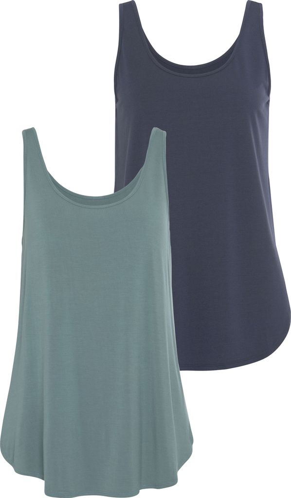 LASCANA Longtop 2 -teilig mint, navy Größe 44/46