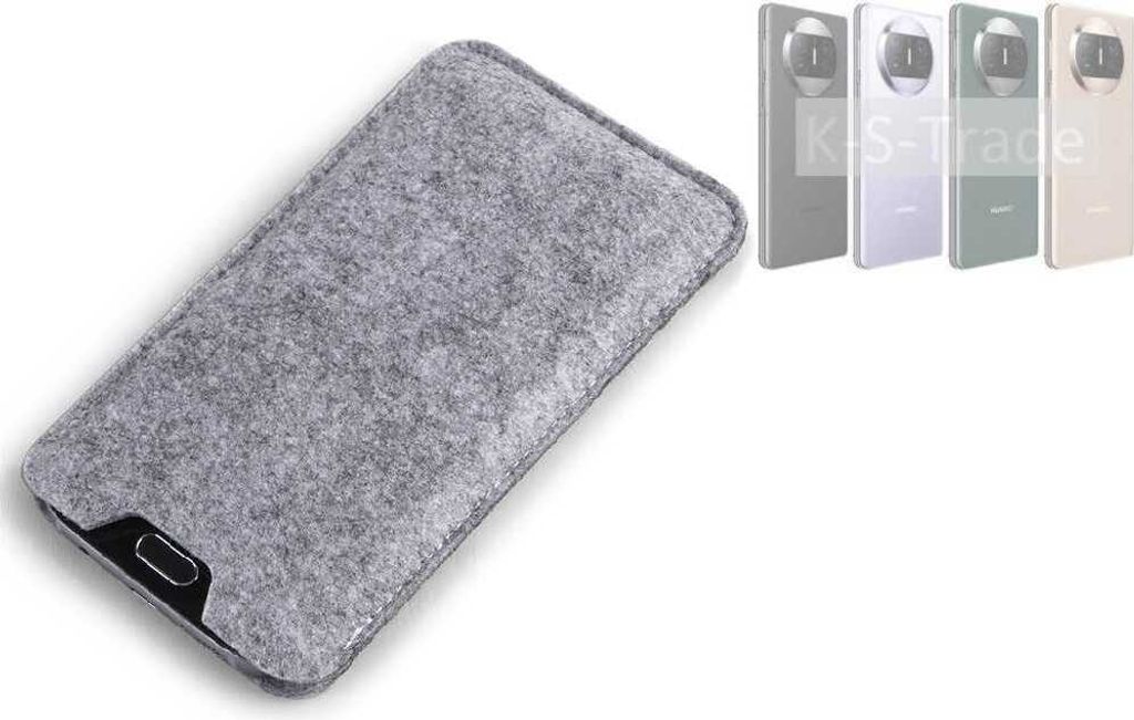 K-S-Trade Filz Handyhülle kompatibel mit Huawei Mate X3 Schutzhülle Filztasche Filz Tasche Case Sleeve Handy Hülle Filzhülle grau
