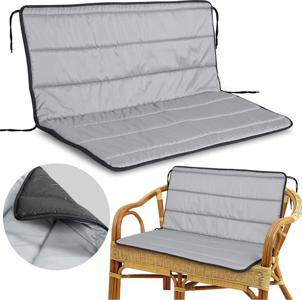 Bankauflage Sitzkissen für Gartenbank 120x50x50 cm Polster Auflage Outdoor Bankpolster Grau Wasserdicht Auflage für Sitzbank, Hollywoodschaukel
