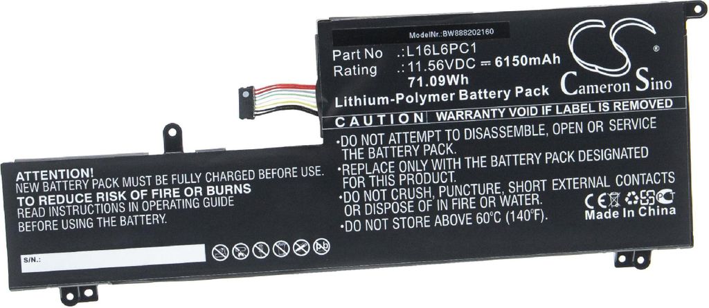 vhbw Akku kompatibel mit Lenovo Yoga 720-15, 720-15IKB (80X70041GE), 720-15IKB (80X7), 720, 720-15Ikb Notebook (6150 mAh, 11,56 V, Li-Polymer)