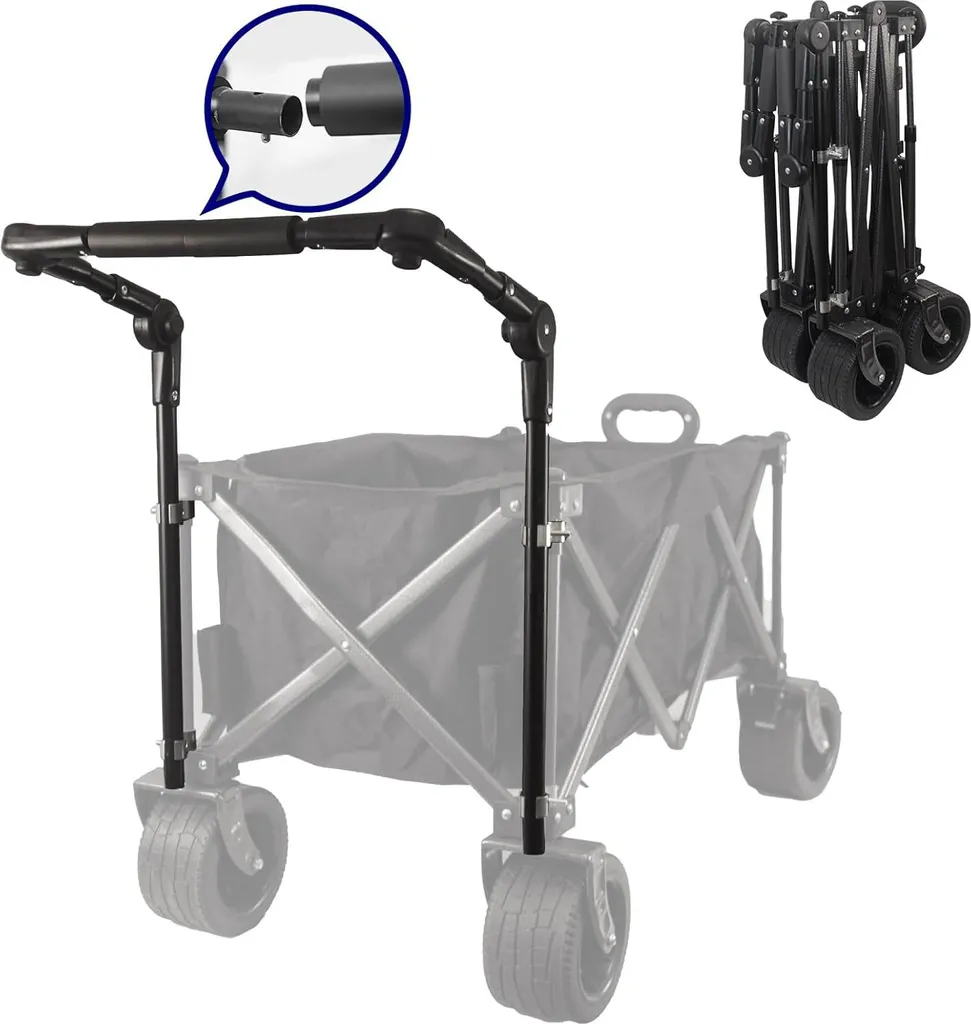 Poignée de rechange pour chariot de jardin avec fixations en acier