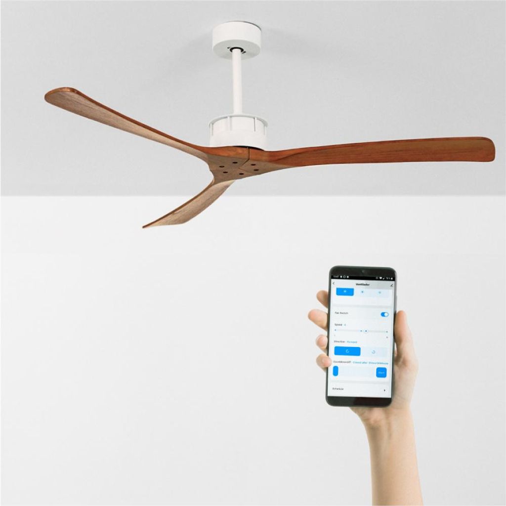 WIND LARGE - Leiser Deckenventilator 40W Ø152 cm 100% Holz