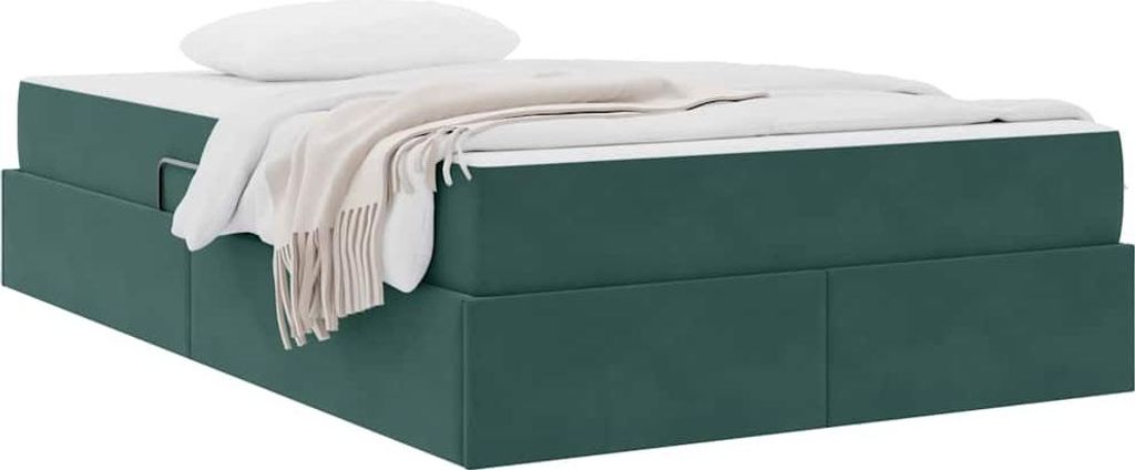 Stabli Aufbewahrungsbett mit Matratze Dunkelgrün 120 x 200cm Samt - DE175083 - Klassische BettenJugendbett Tagesbett