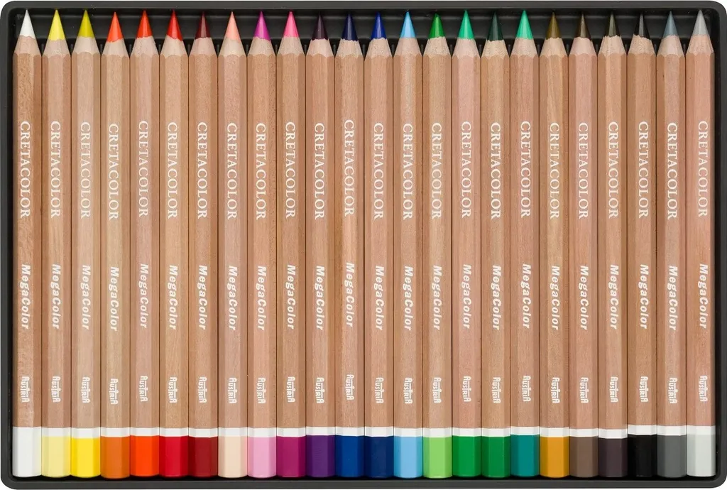 Boîte de 24 crayons de couleur géants pour coloriage et dessin d'art