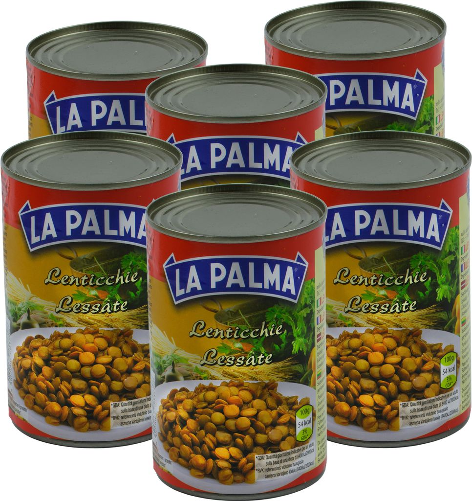 Food-United GEKOCHTE LINSEN 6x 420ml ATG 240g Dose Konserve Produktbild 