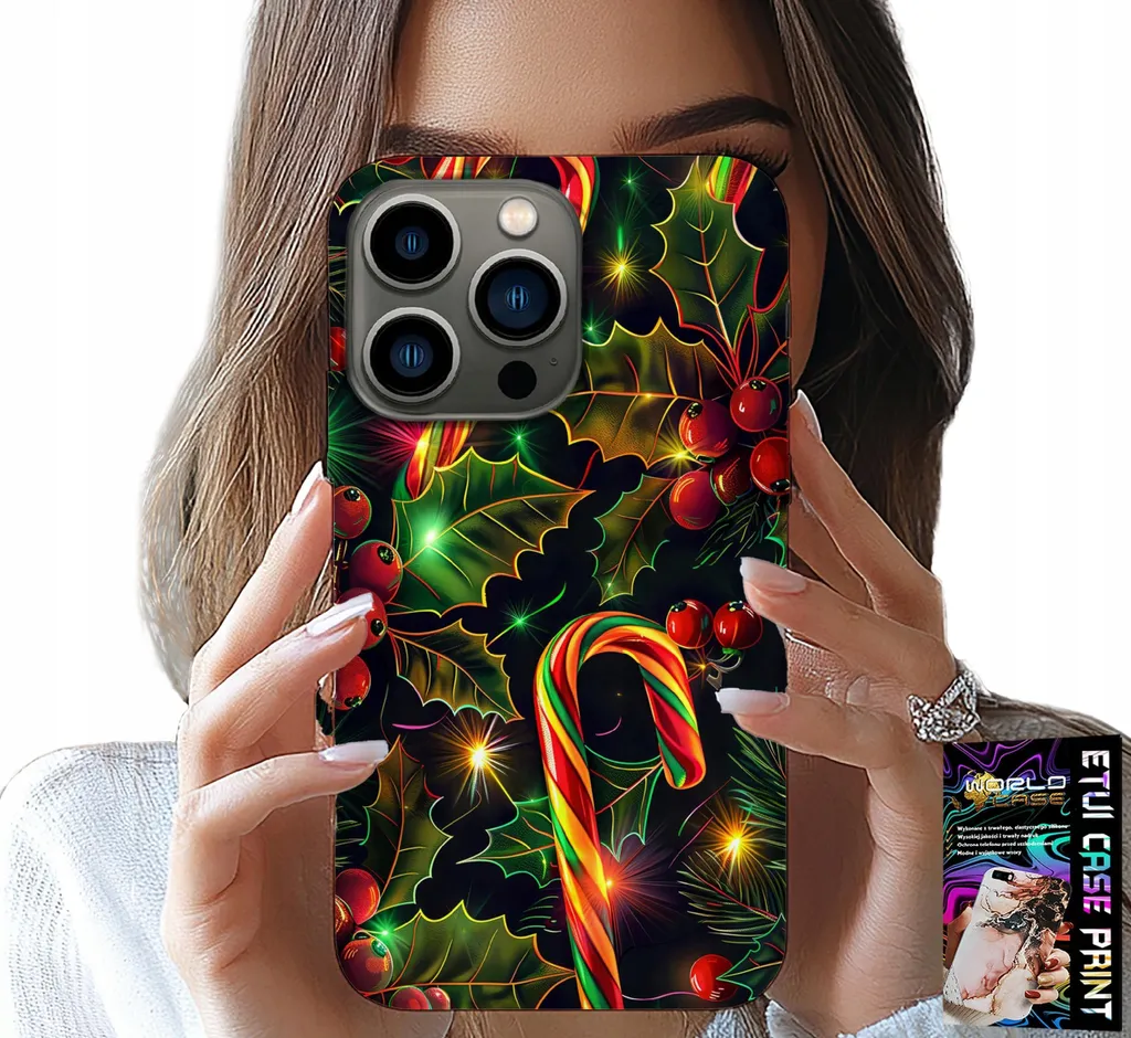 Custodia Per Iphone 16 Pro - Bastoncino Di Zucchero, Vischio, Albero Di Natale + Vetro