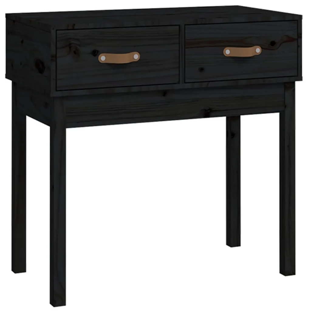 Tavolo Consolle Nero 76,5x40x75 cm in Legno di Pino Massiccio - Offerta