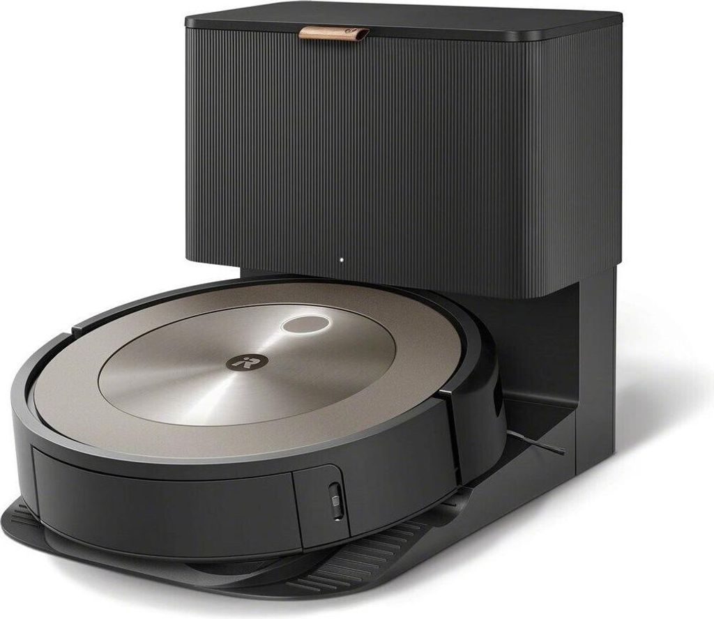 A robot vacuum cleaner and its charging base.