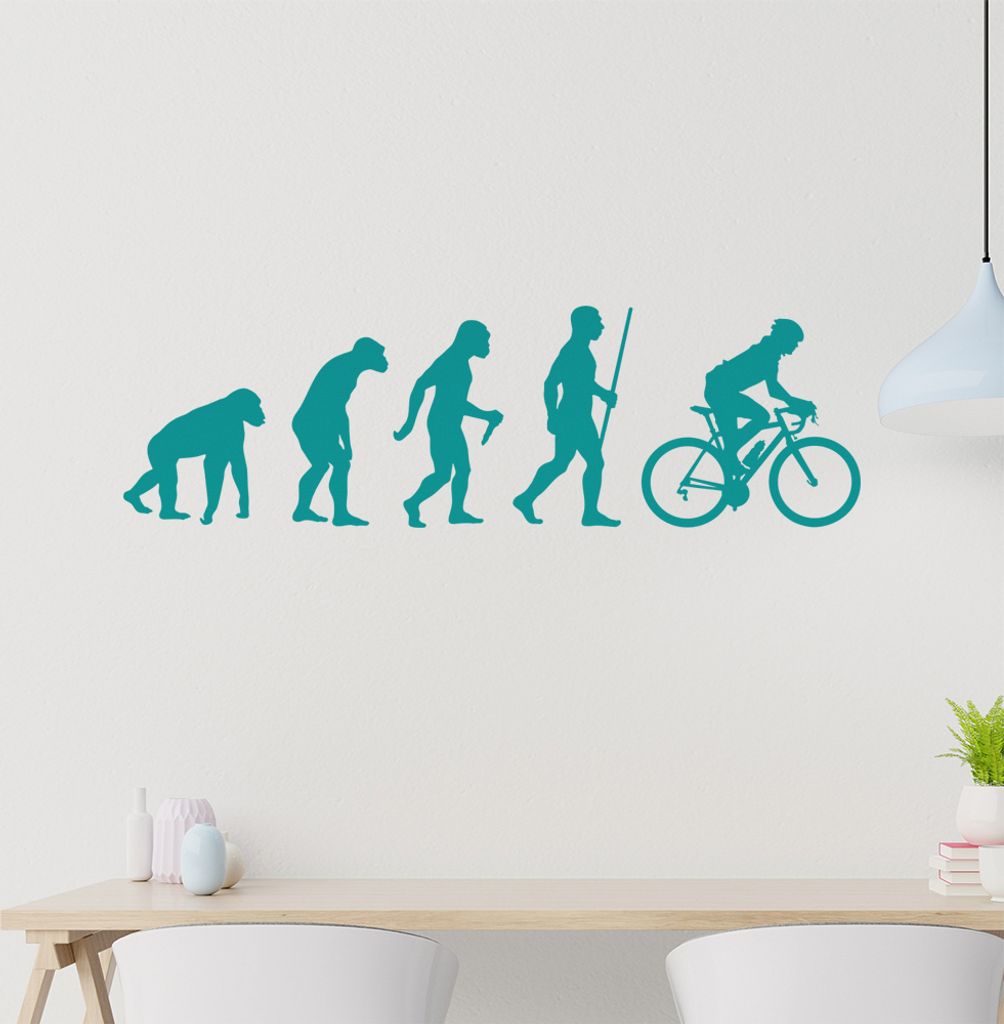 Rennrad Fahrrad Evolution Wandtattoo Wandaufkleber Wall Sticker - Dekoration, Küche, Wohnzimmer, Schlafzimmer, Badezimmer