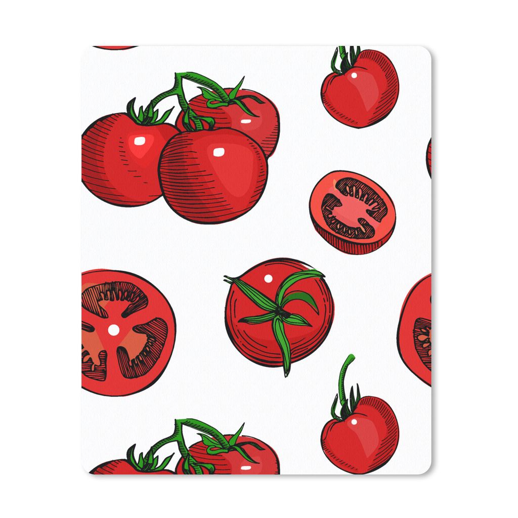 MuchoWow Mauspad Mousepad Rot - Muster - Tomaten 30x40 cm - Mousepads - Maus Mat - Pad - Mausunterlage - Mausmatten