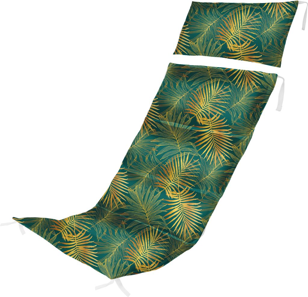 Palm Grüne Holz-Liegestuhl Auflage für Klappbar Klappliegestuhl Wasserabweisende Polster Hochwertiges Polyester Kissen mit Watte in der Farbe Pal...