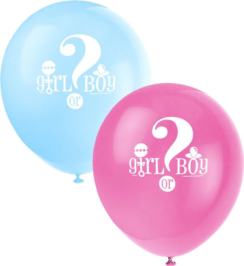 8 Luftballons Girl or Boy - Einheitsgröße