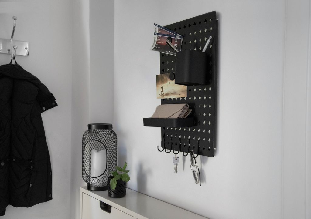 WENKO Wand Organizer Schwarz Memoboard Ablage Magnettafel Produktbild 3
