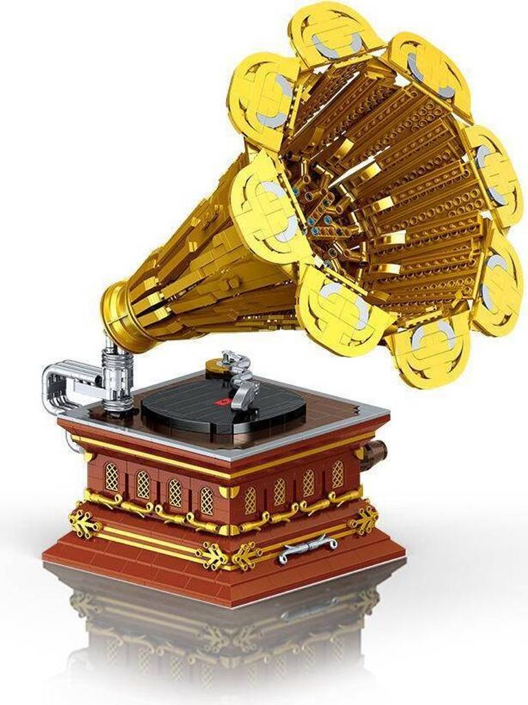 Happy Build YC-21002 Grammophon mit Motor Klemmbausteine 2125+pcs spielzeug Bausatz