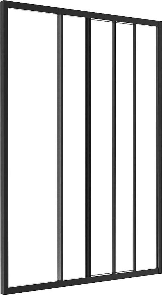 Verglaste Schiebewand aus schwarz pulverbeschichtetem Aluminium 90 x 130 cm - RAVENA
