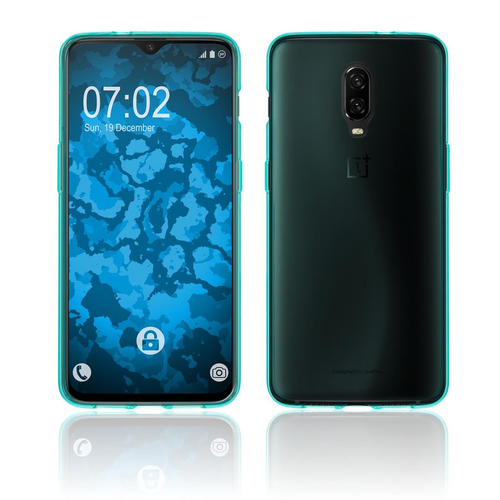 PhoneNatic Case kompatibel mit OnePlus 6T - türkis Silikon Hülle transparent Cover