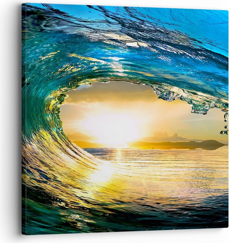 Bild auf Leinwand - Leinwandbild - Ozean Welle Sonne Klima Produktbild 
