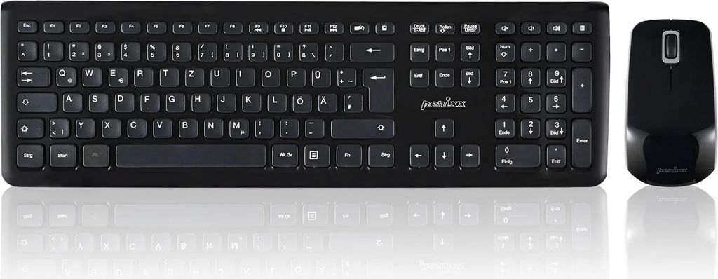 Perixx PERIDUO-703 B DE, Tastatur und Maus Set, schnurlos, schwarz